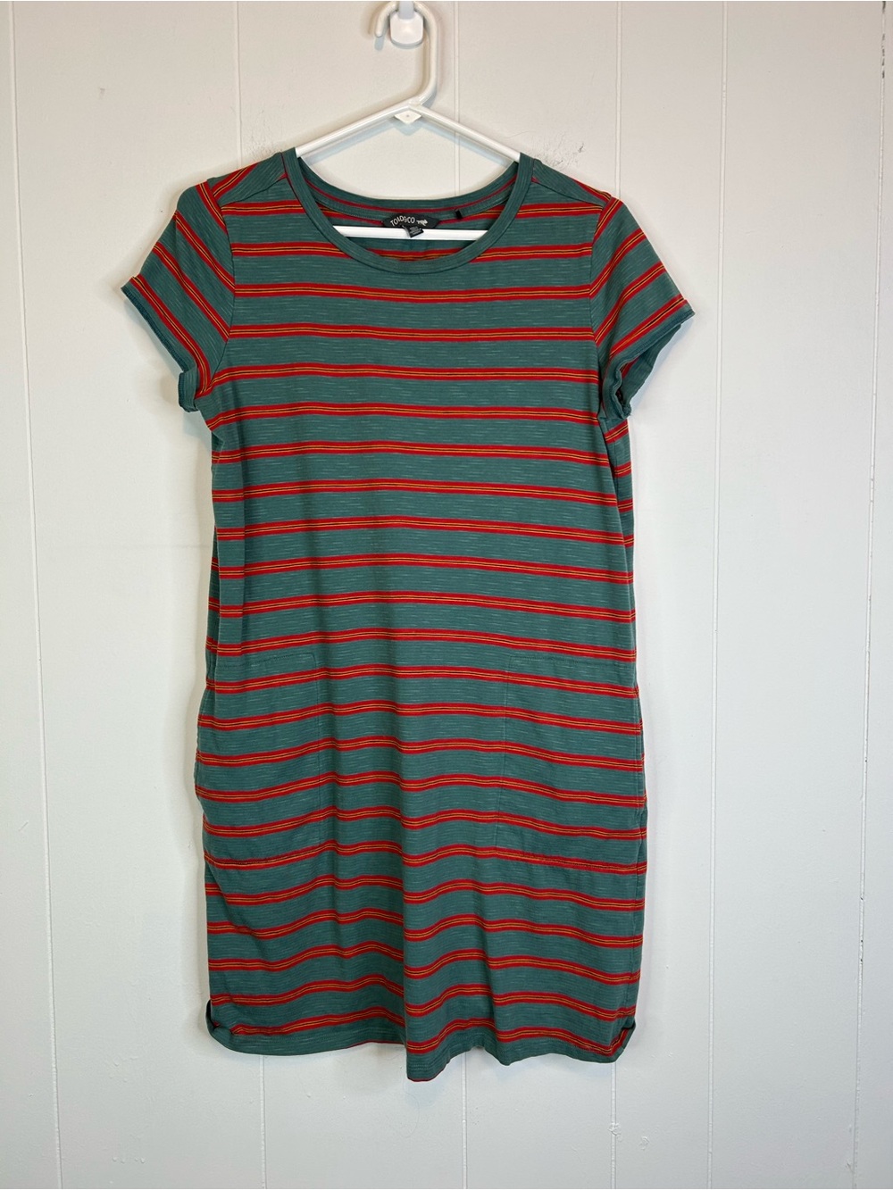 Toad & Co Women’s Size Small Short Sleeve Tshirt Dress Tencel Organic Cotton 330